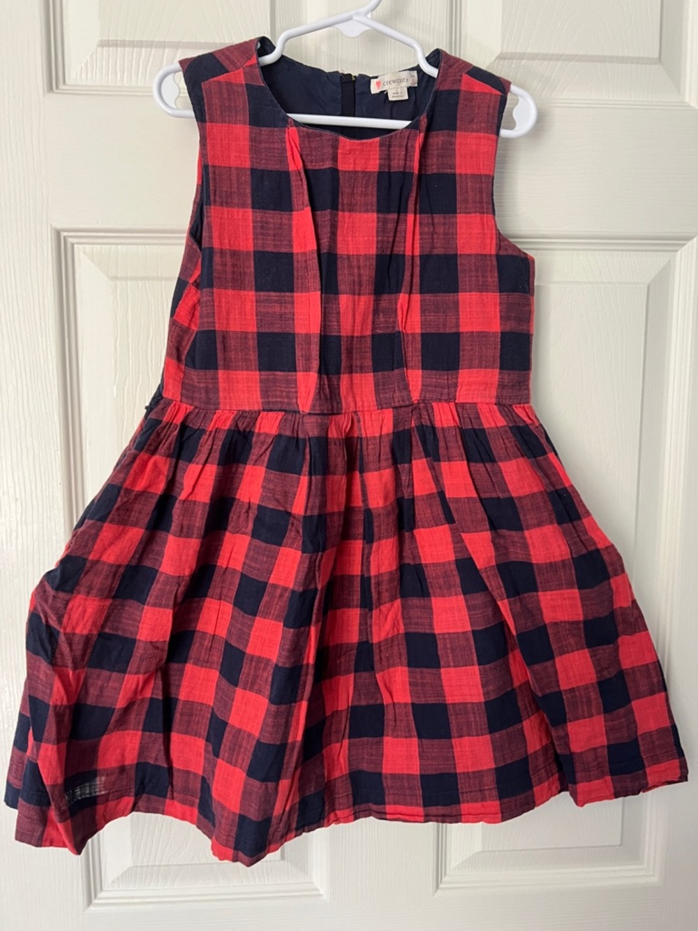 Crewcuts Red and Black Plaid Sleeveless Dress